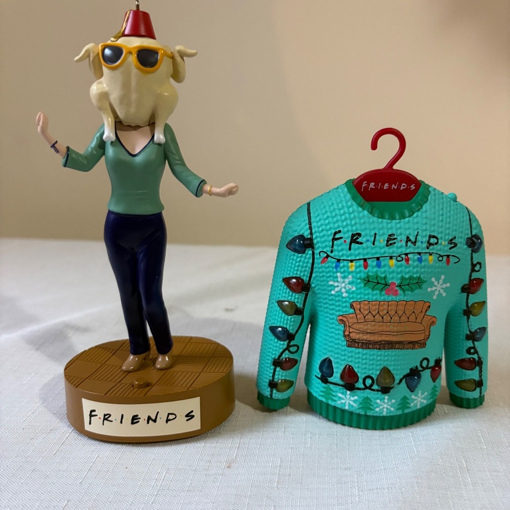 Hallmark Keepsake Friends Ornament Set Monica Turkey & Holiday Sweater 2025